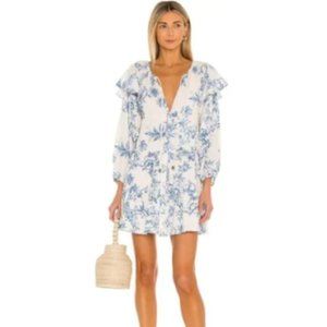 Free People Sunbaking Swing Ruffle Swing Floral Dress Tea Combo Size S